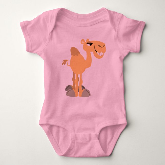 Smiling Cartoon Camel Baby T-Shirt Bodysuit (Front)