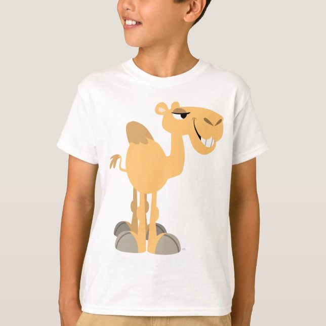 Smiling Cartoon Camel Children T-Shirt (Front)