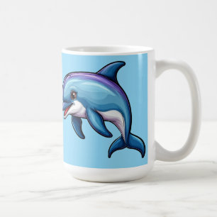 Smiling Cartoon Dolphin Coffee Mug