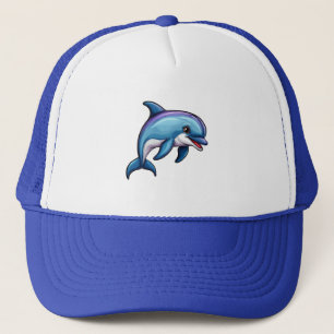 Smiling Cartoon Dolphin Trucker Hat