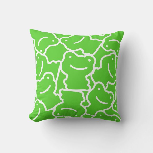 Smiling Cartoon Frogs Kids Cushion (Front)
