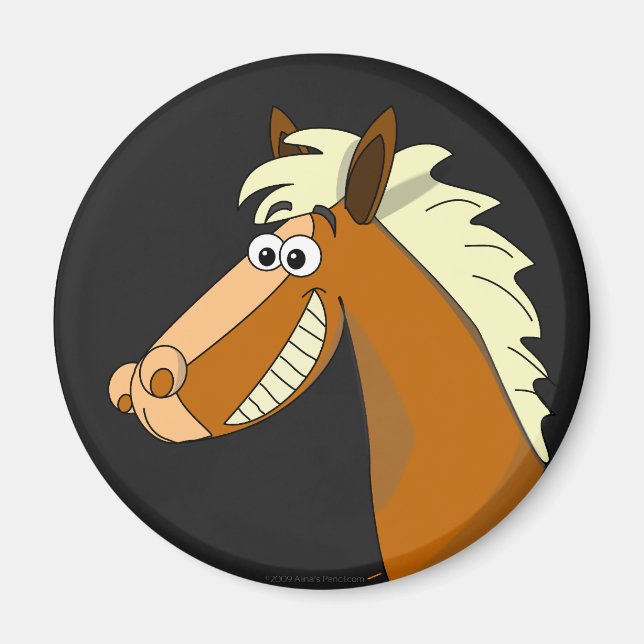 Smiling Cartoon Horse Magnet (Front)