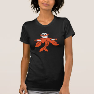 Smiling Cartoon Lobster Character T-Shirt