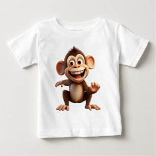 Smiling Cartoon Monkey – Cute Monkey Day design Baby T-Shirt