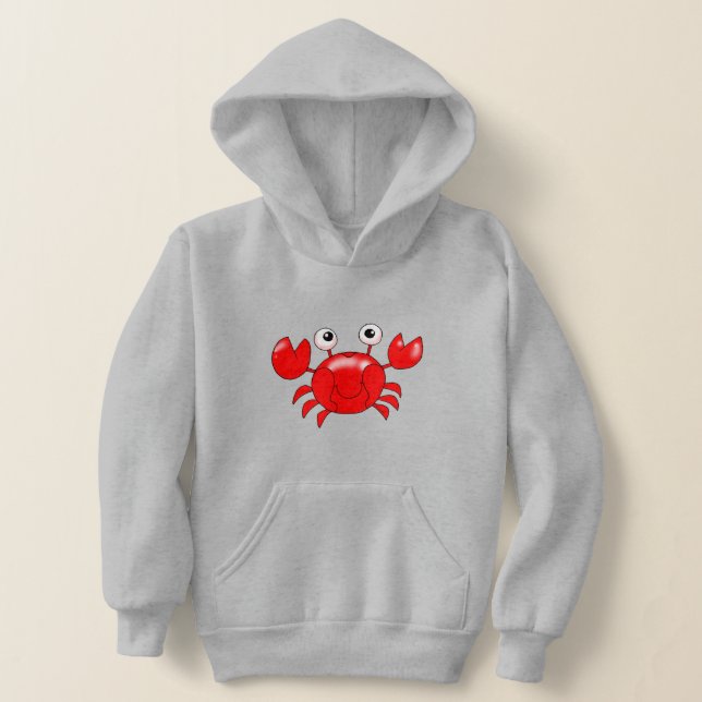 Smiling Cartoon Red Crab Illustration (Laydown)