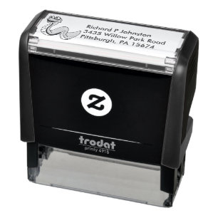Smiling Cartoon Snake Drawing Big Eyes Self-inking Stamp