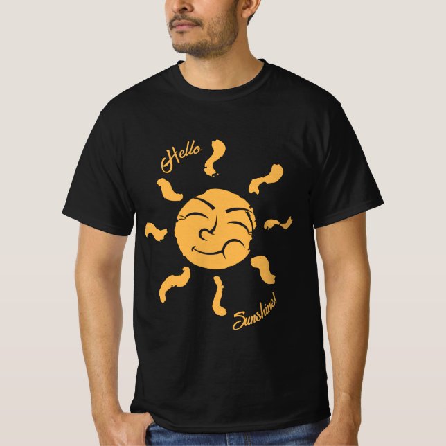 Smiling Cartoon Sunshine  T-Shirt (Front)