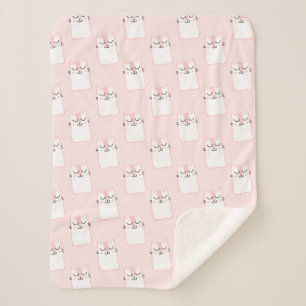 Smiling Cat Sherpa Blanket