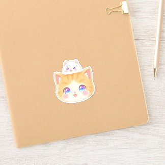 Smiling Cat with Hamster on Head