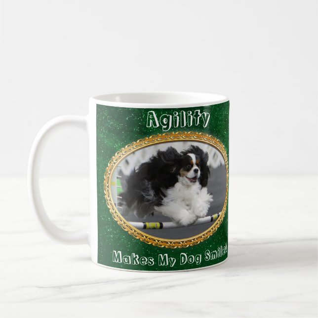Smiling Cavalier Agility Dog Mug (Left)