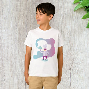 Smiling Chef with Moustache and Serving Tray  T-Shirt