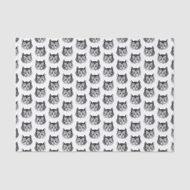 Smiling Cheshire Cat Alice in Wonderland Art Tissue Paper (Front)