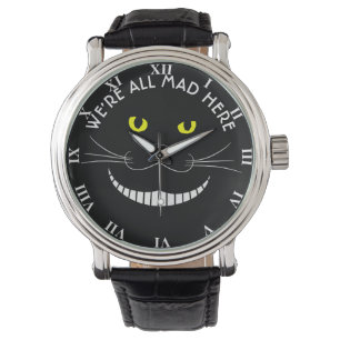 Smiling Cheshire Transparent Cat With Yellow Eyes Watch