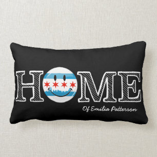 Smiling Chicago Flag Housewarmer Lumbar Cushion