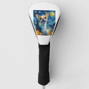 smiling chihuahua dog starry night by Van Gogh fin Golf Head Cover