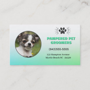Smiling Chihuahua Pet Groomer Business Card