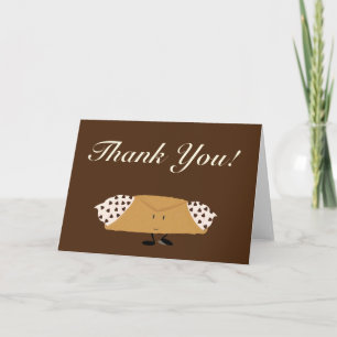 Smiling chocolate chip cannolo thank you card