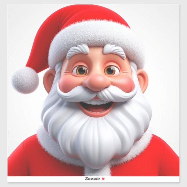 Smiling Christmas Santa Claus in Red Hat (Sheet)