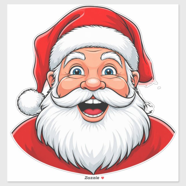 Smiling Christmas Santa Claus in Red Hat (Sheet)