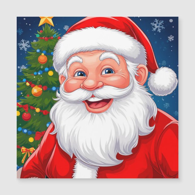 Smiling Christmas Santa Claus in Red Hat (Front)