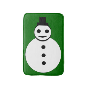 Smiling Christmas Snowman Bath Mat