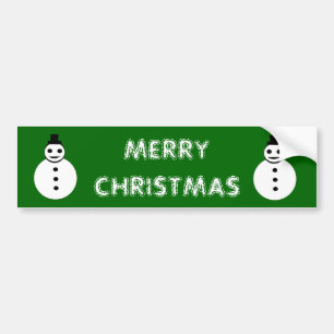 Smiling Christmas Snowman Bumper Sticker