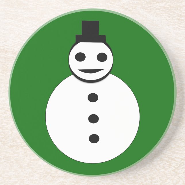 Smiling Christmas Snowman Coasters (Front)