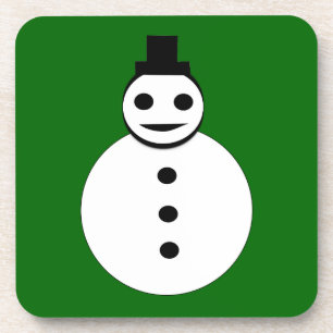Smiling Christmas Snowman Cork Coaster