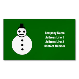 Smiling Christmas Snowman Custom Business Cards