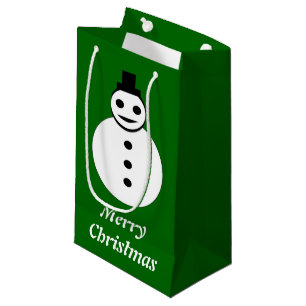 Smiling Christmas Snowman Custom Gift Bag
