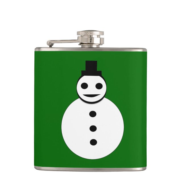 Smiling Christmas Snowman Flask (Front)