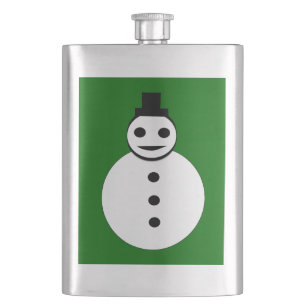 Smiling Christmas Snowman Flasks