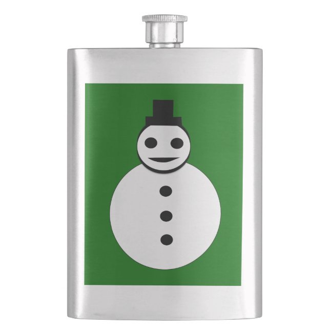 Smiling Christmas Snowman Flasks (Front)