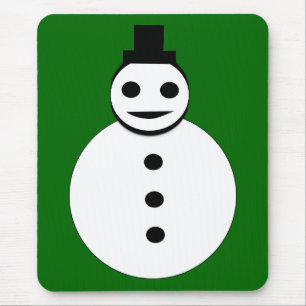 Smiling Christmas Snowman Mousepad
