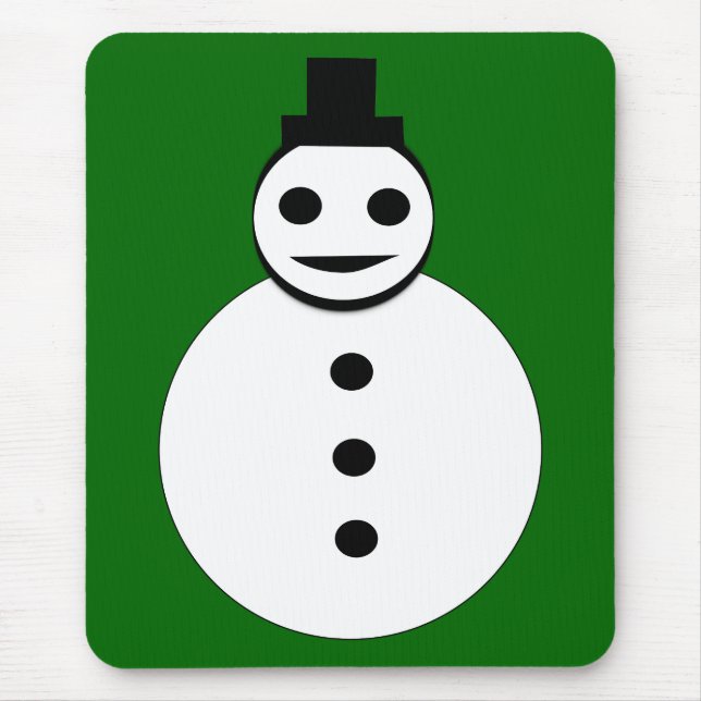 Smiling Christmas Snowman Mousepad (Front)