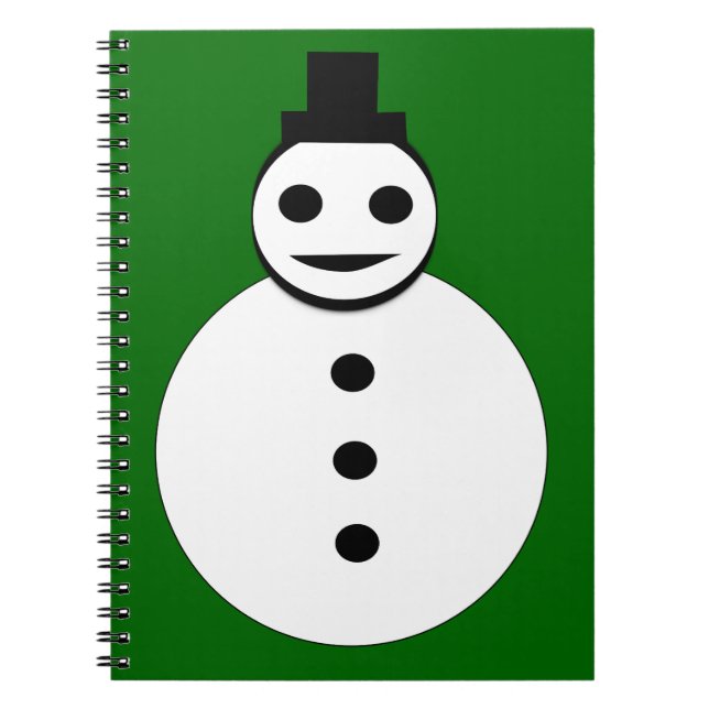 Smiling Christmas Snowman Notebook (Front)