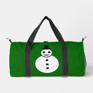 Smiling Christmas Snowman Patterned Duffle Bag