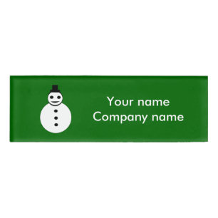 Smiling Christmas Snowman Personalised Name Tag