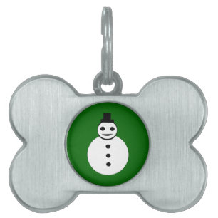 Smiling Christmas Snowman Pet Tag