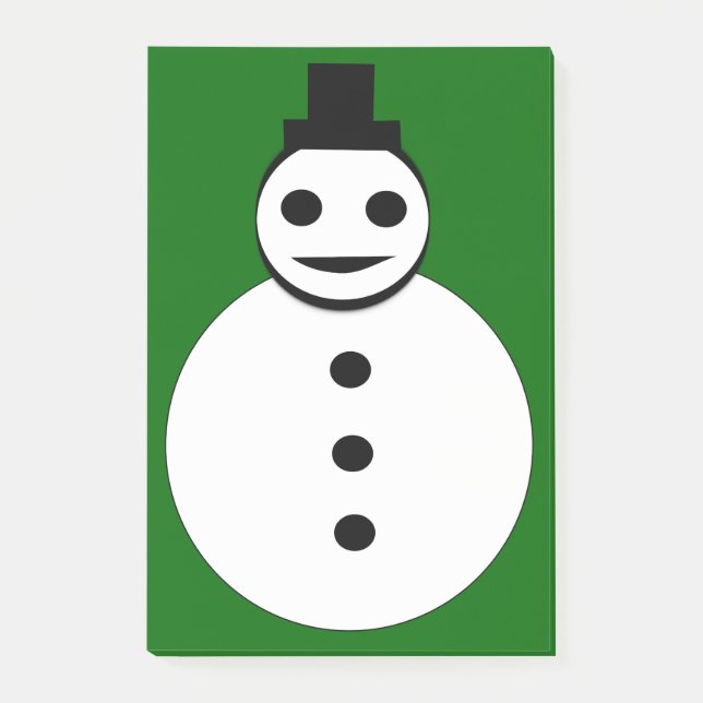 Smiling Christmas Snowman Post it notes Pad (Front)