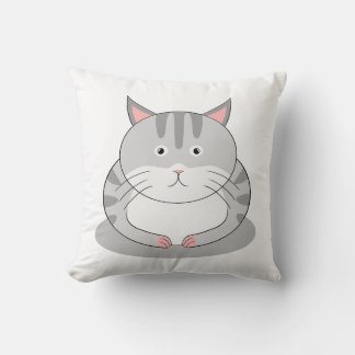 Smiling Chubby Cat Default With Patter on Back Cushion