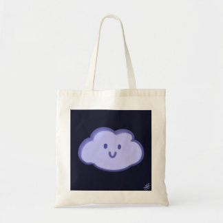 smiling cloud and green bag