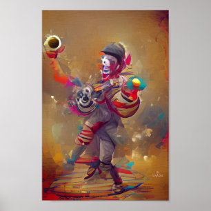 SMILING CLOWN  fantasy art illustration poster