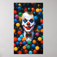 SMILING CLOWN IN BALL PIT