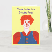 Smiling Clown Red Hair Painting Birthday Party