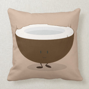 Smiling coconut   Throw Pillow