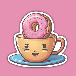 Smiling Coffee with Dunking Doughnut Waterproof 