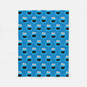 Smiling Cookie Monster Pattern Fleece Blanket