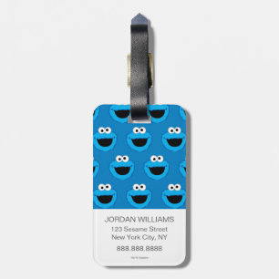 Smiling Cookie Monster Pattern Luggage Tag