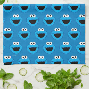 Smiling Cookie Monster Pattern Tea Towel
